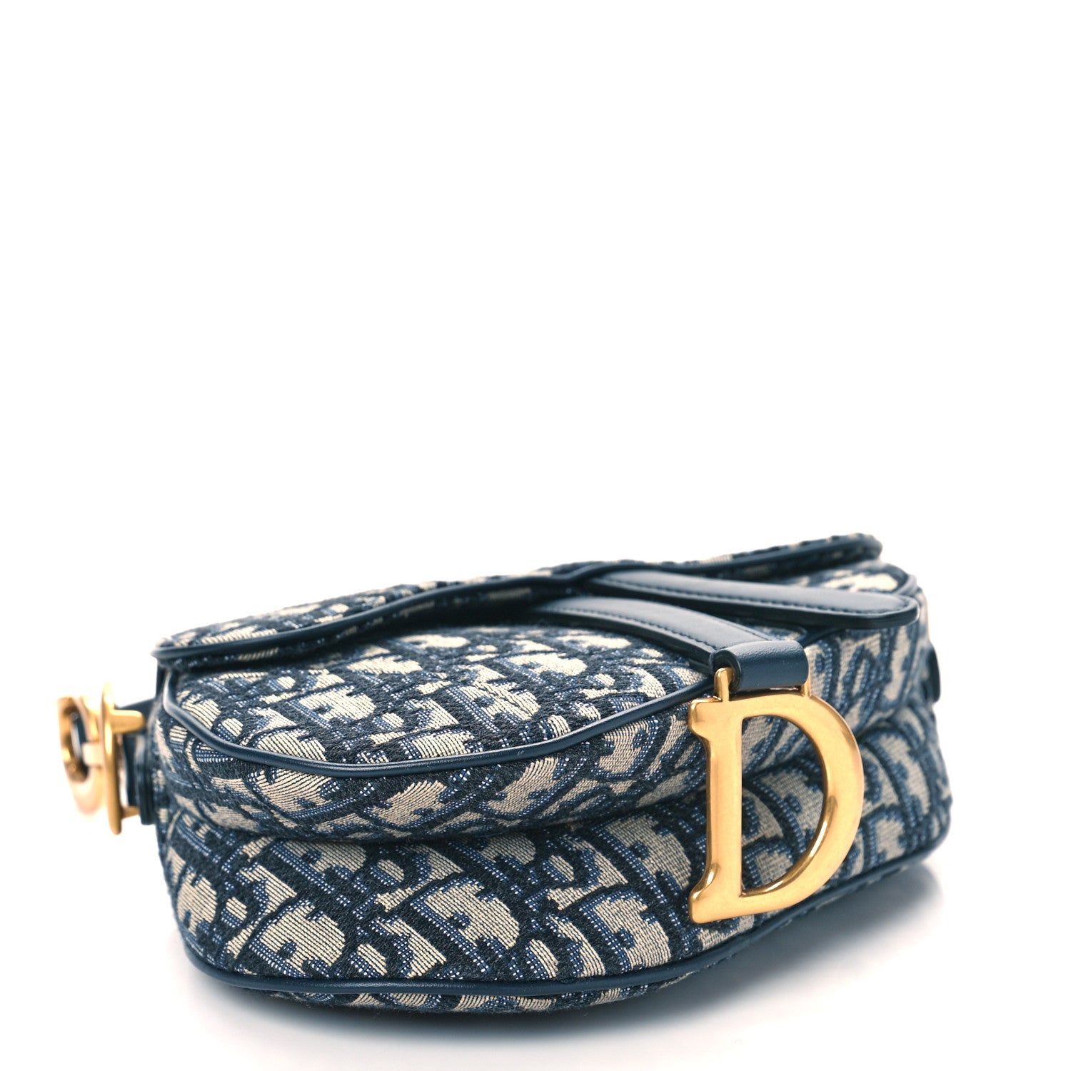 Christian Dior Oblique Mini Saddle Bag Blue 4 of 9