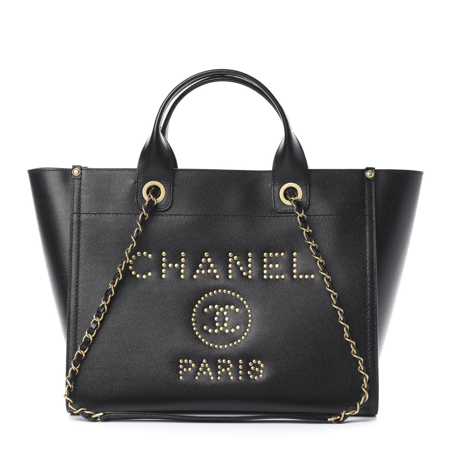 Chanel Caviar Small Studded Deauville Tote Black 1 of 11