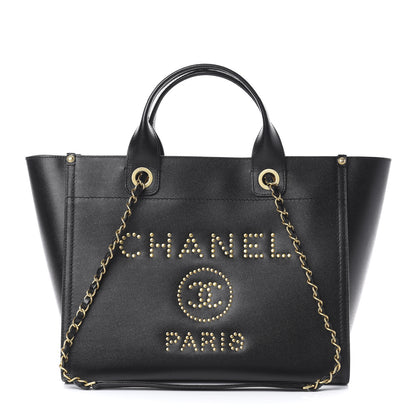 Chanel Caviar Small Studded Deauville Tote Black 1 of 11