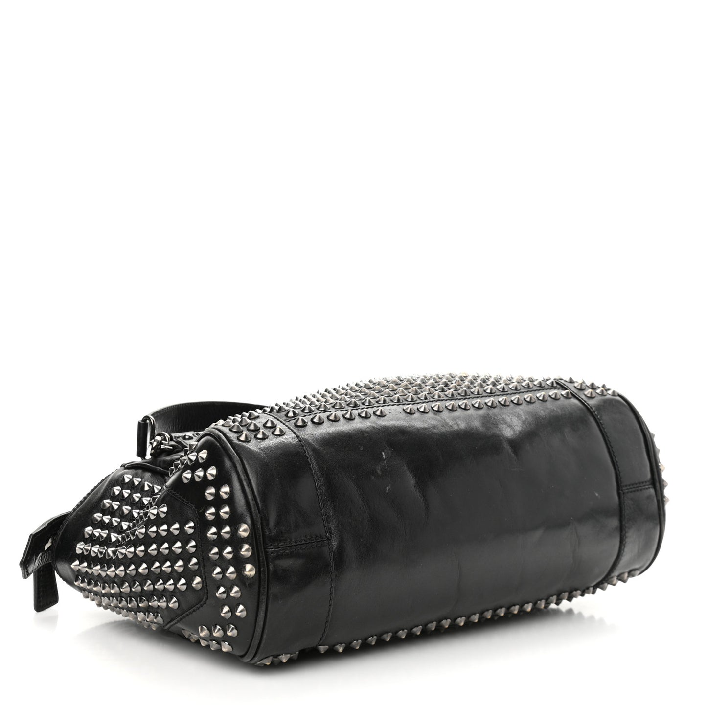 Lambskin Studded Small Edenham Satchel Black