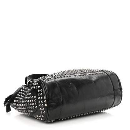Burberry Lambskin Studded Small Edenham Satchel Black 4 of 22