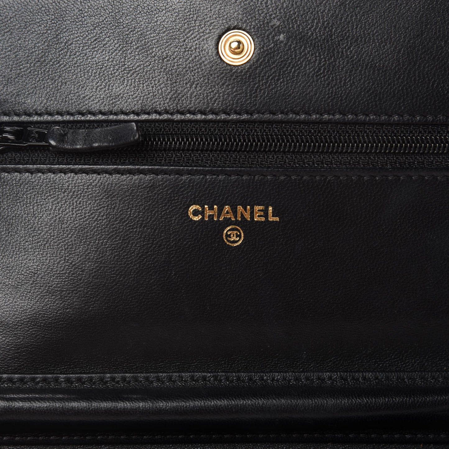 Lambskin Quilted Wallet On Chain WOC Black