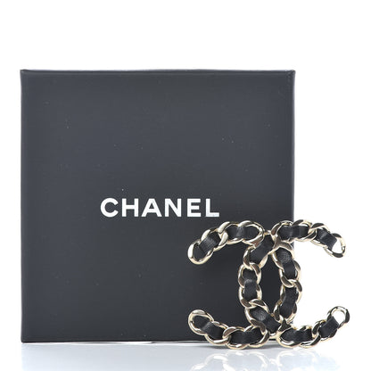 Chanel Lambskin Chain CC Brooch Black Gold 5 of 5
