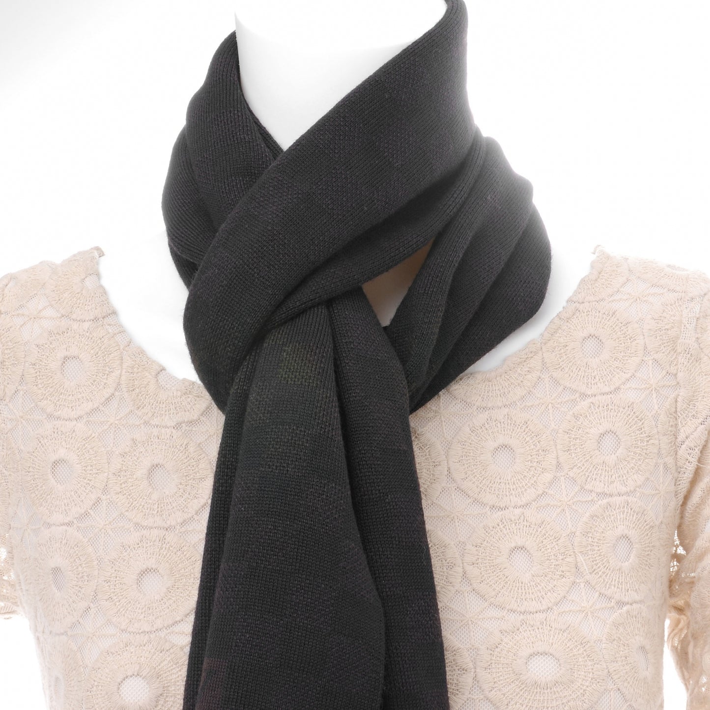 Damier Ebene Wool Scarf Brown