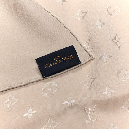 Louis Vuitton Silk Monogram Shawl Beige 3 of 4