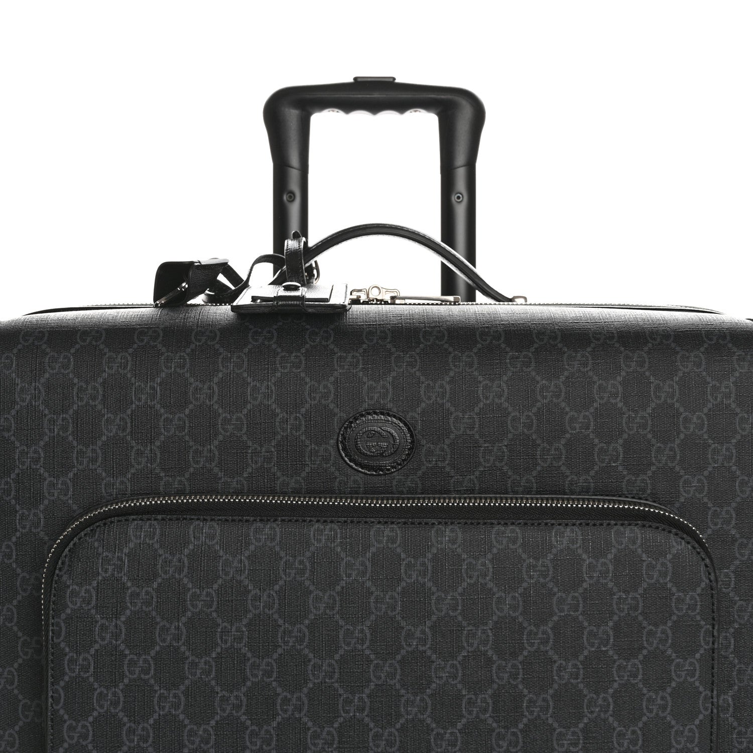 Gucci GG Supreme Monogram Four Wheel Suitcase Black Grey 7 of 11