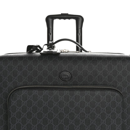 Gucci GG Supreme Monogram Four Wheel Suitcase Black Grey 7 of 11