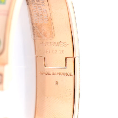 Hermes Enamel Narrow Print Couvertures et Tenues de Jour Clic Clac H Bracelet PM Color Patch Pannacotta 4 of 5