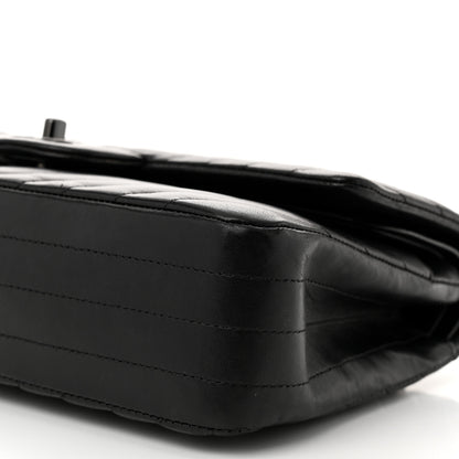 Chanel Lambskin Chevron Quilted Medium Double Flap So Black 10 of 11