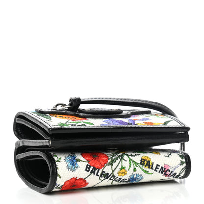 Balenciaga X GUCCI Canvas Azalea Calfskin Flora Logo Print Neo Classic Wallet White Multicolor Black 4 of 7