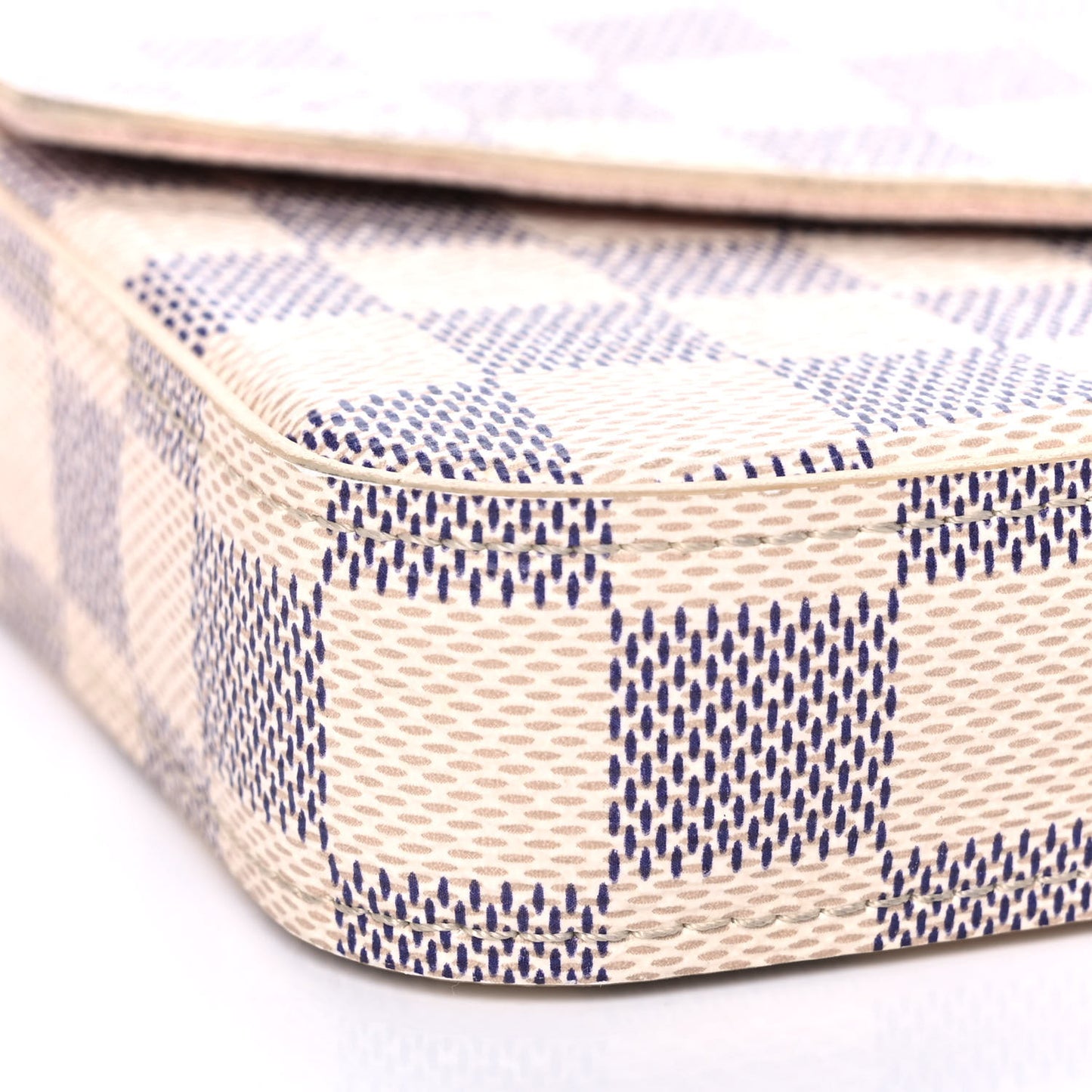 Damier Azur Pochette Felicie Chain Wallet Rose Ballerine