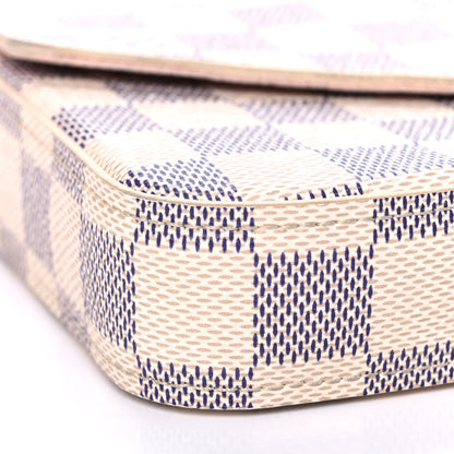 Louis Vuitton Damier Azur Pochette Felicie Chain Wallet Rose Ballerine 12 of 16