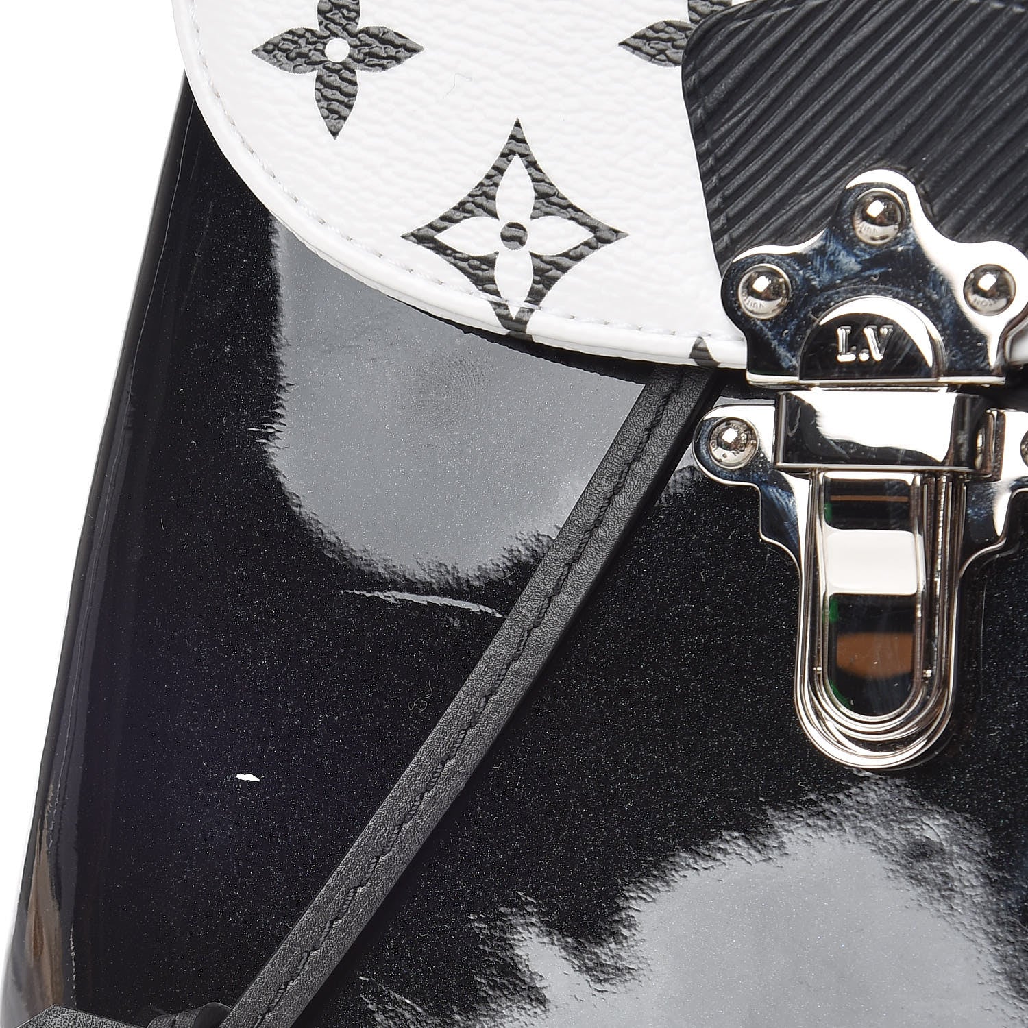Louis Vuitton Patent Monogram Hot Springs Backpack Black White 8 of 11