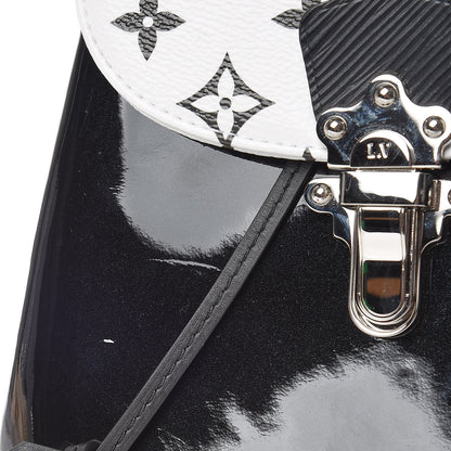 Louis Vuitton Patent Monogram Hot Springs Backpack Black White 8 of 11