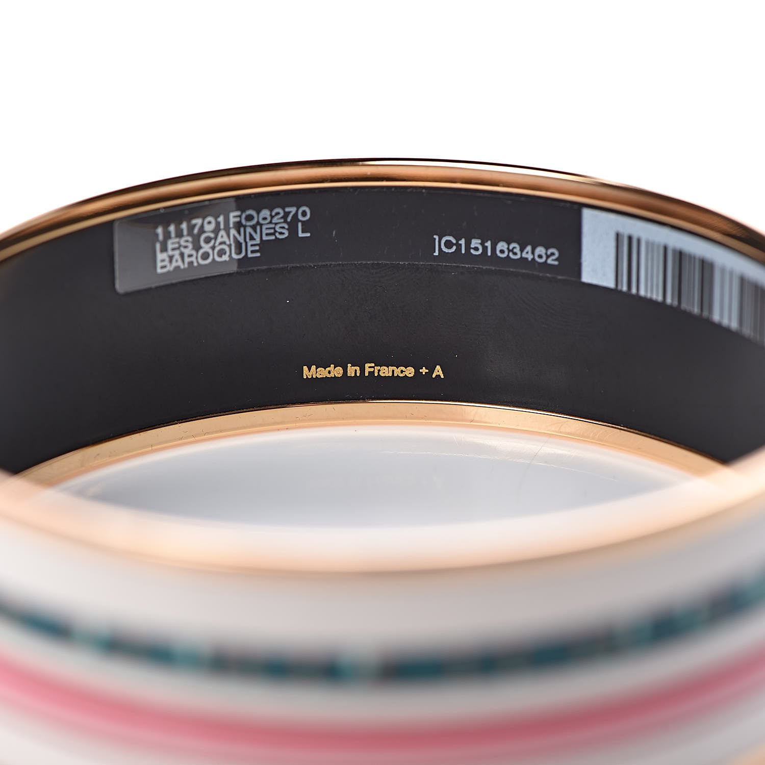 Hermes Enamel Printed Wide Les Cannes Bracelet 70 Baroque 5 of 6