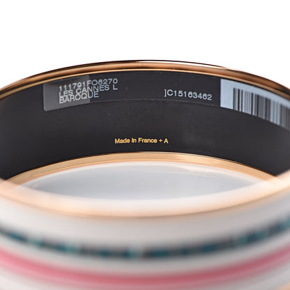 Hermes Enamel Printed Wide Les Cannes Bracelet 70 Baroque 5 of 6