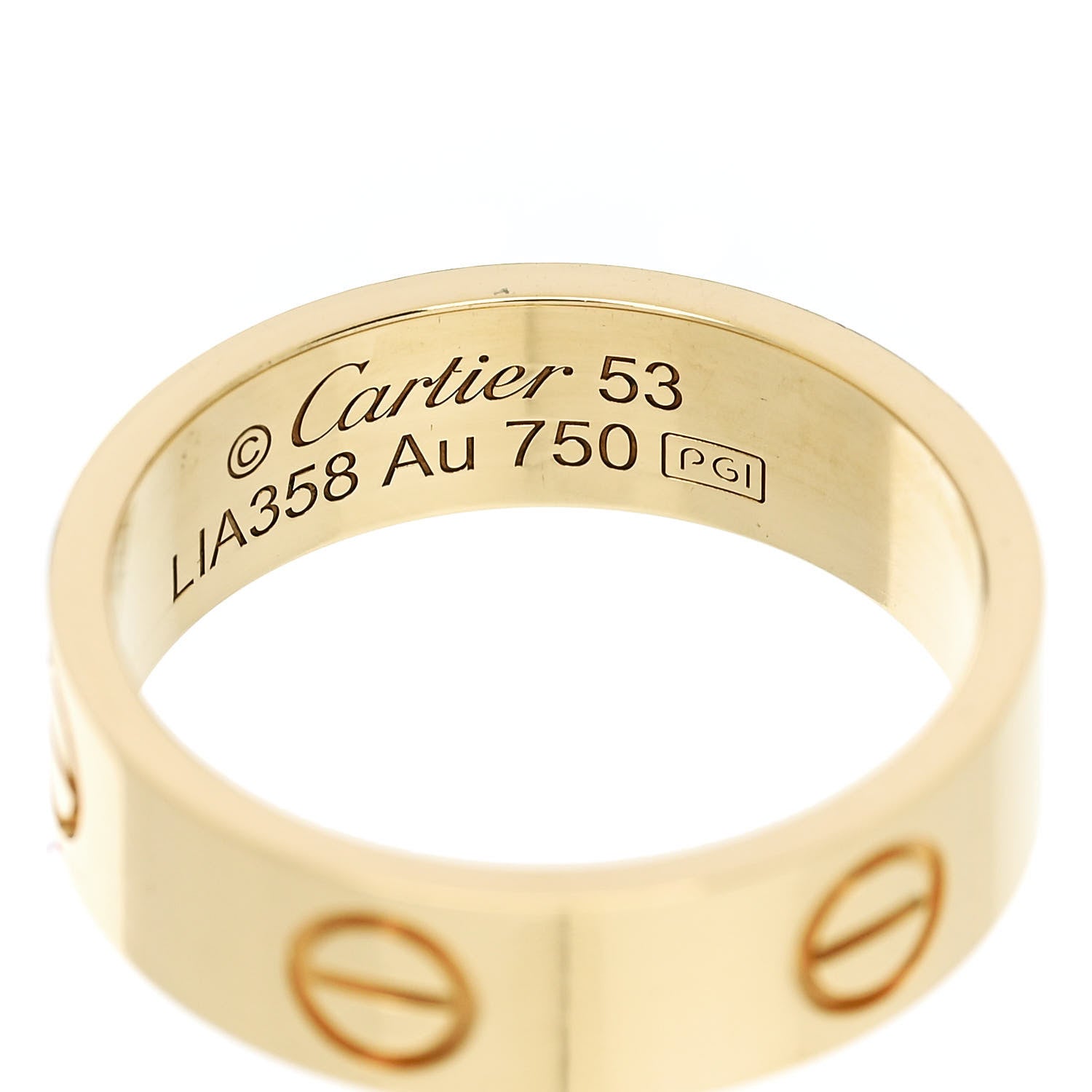 Cartier 18K Yellow Gold 5.5mm LOVE Ring 53 6.5 4 of 4