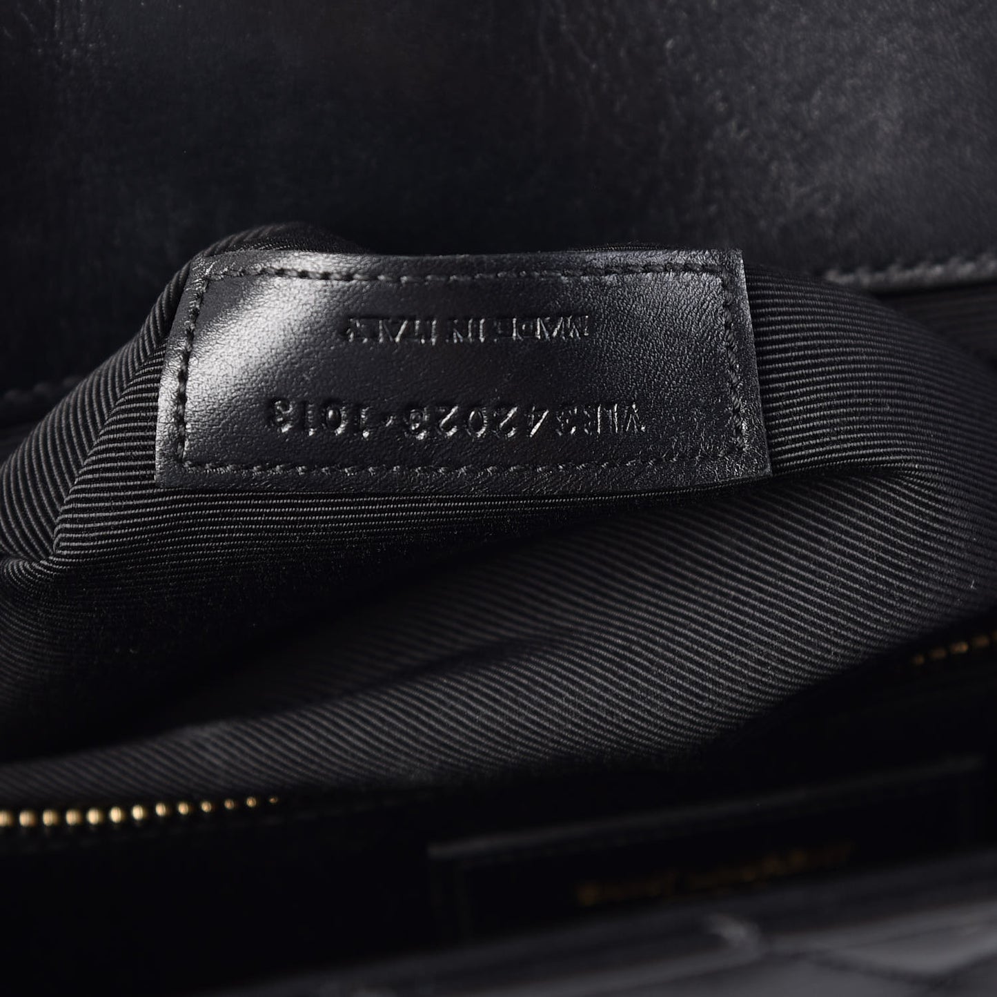 Smooth Calfskin Matelasse Chevron Large Monogram Satchel Black