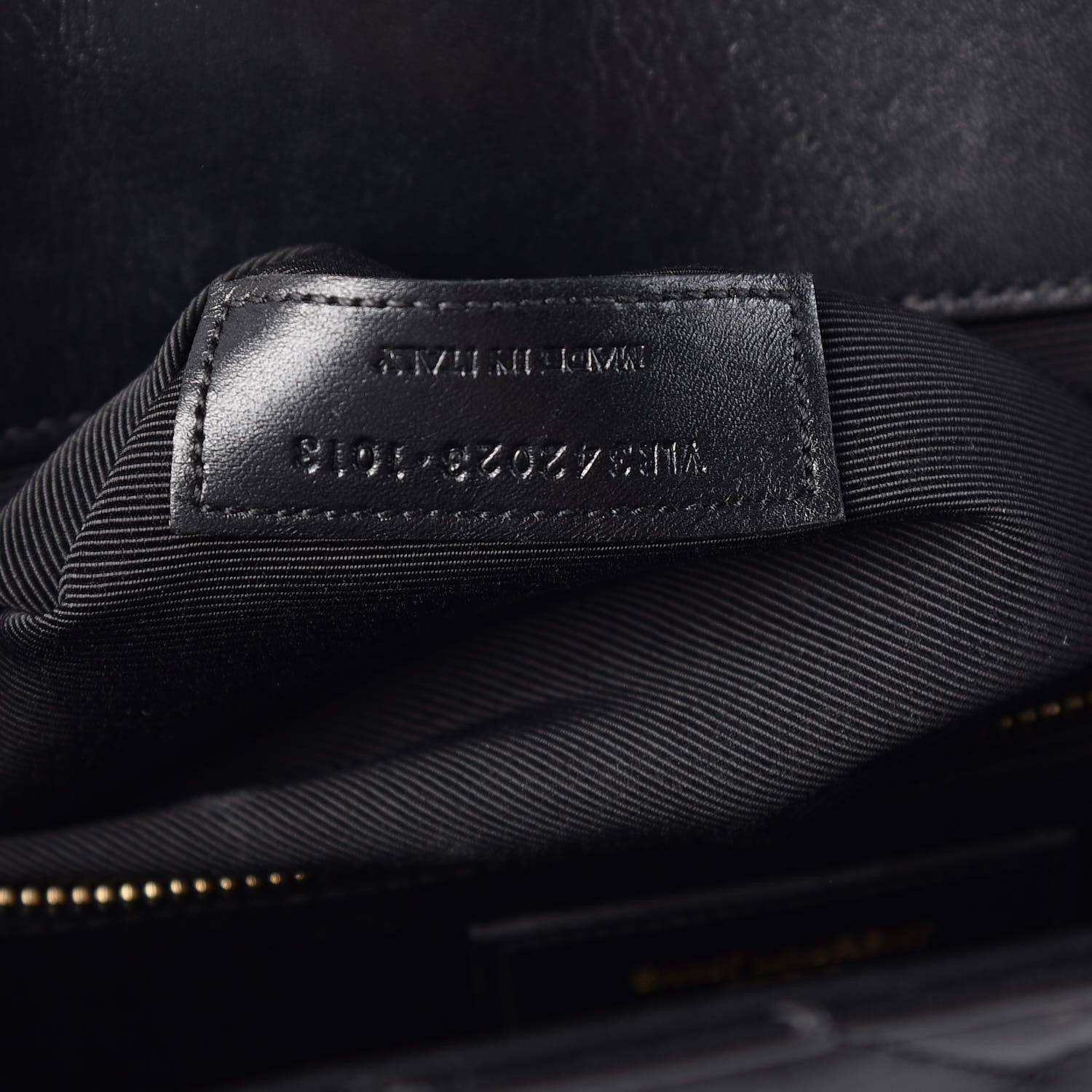 Saint Laurent Smooth Calfskin Matelasse Chevron Large Monogram Satchel Black 7 of 11
