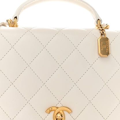 Chanel Caviar Quilted Mini Top Handle Flap White 7 of 12