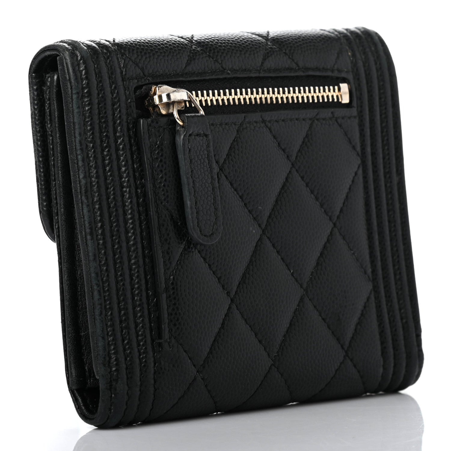 Chanel Caviar Quilted Compact Boy Wallet Black 3 of 13