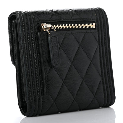 Chanel Caviar Quilted Compact Boy Wallet Black 3 of 13