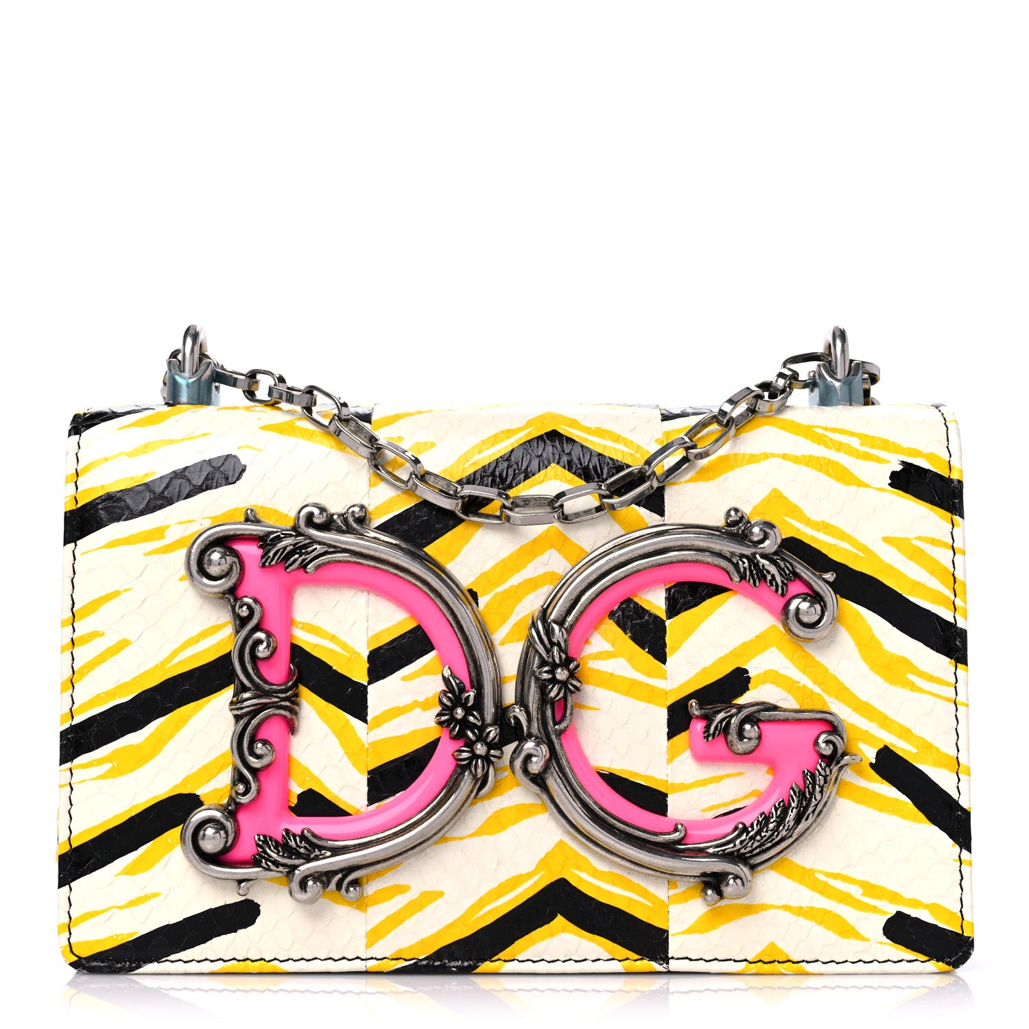 Dolce & Gabbana Printed Elaphe DG Girls Shoulder Bag White Multicolor 1 of 14