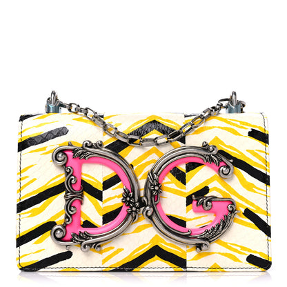 Dolce & Gabbana Printed Elaphe DG Girls Shoulder Bag White Multicolor 1 of 14