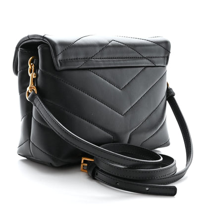 Saint Laurent Calfskin Y Quilted Monogram Toy Loulou Crossbody Bag Black 3 of 10