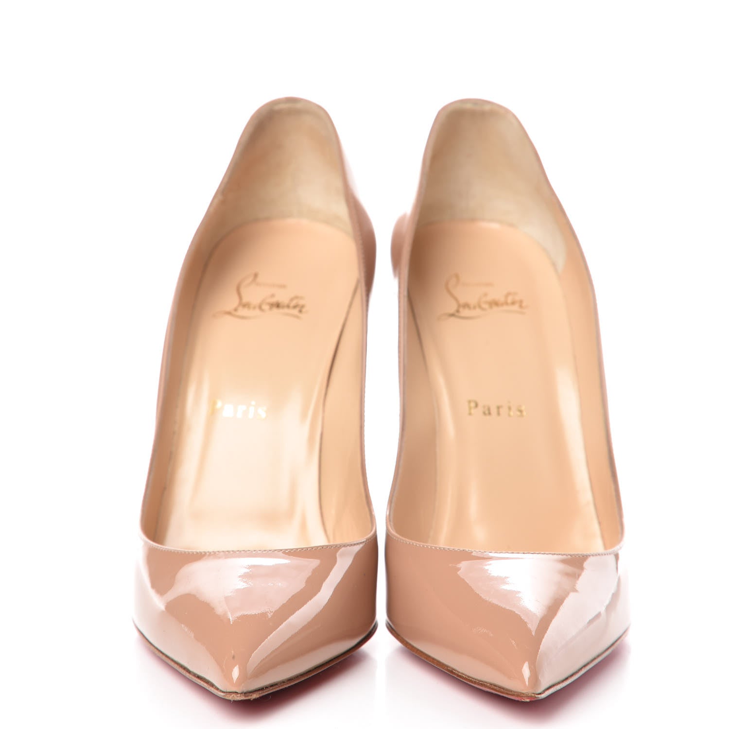 Christian Louboutin Patent Pigalle Follies 100 Pumps 39.5 Nude 2 of 16