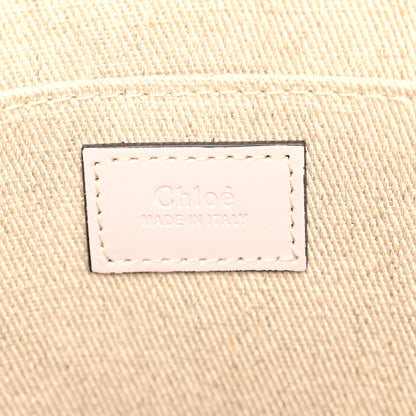 Chloe Linen Calfskin Medium Woody Ribbon Tote Cement Pink 6 of 9