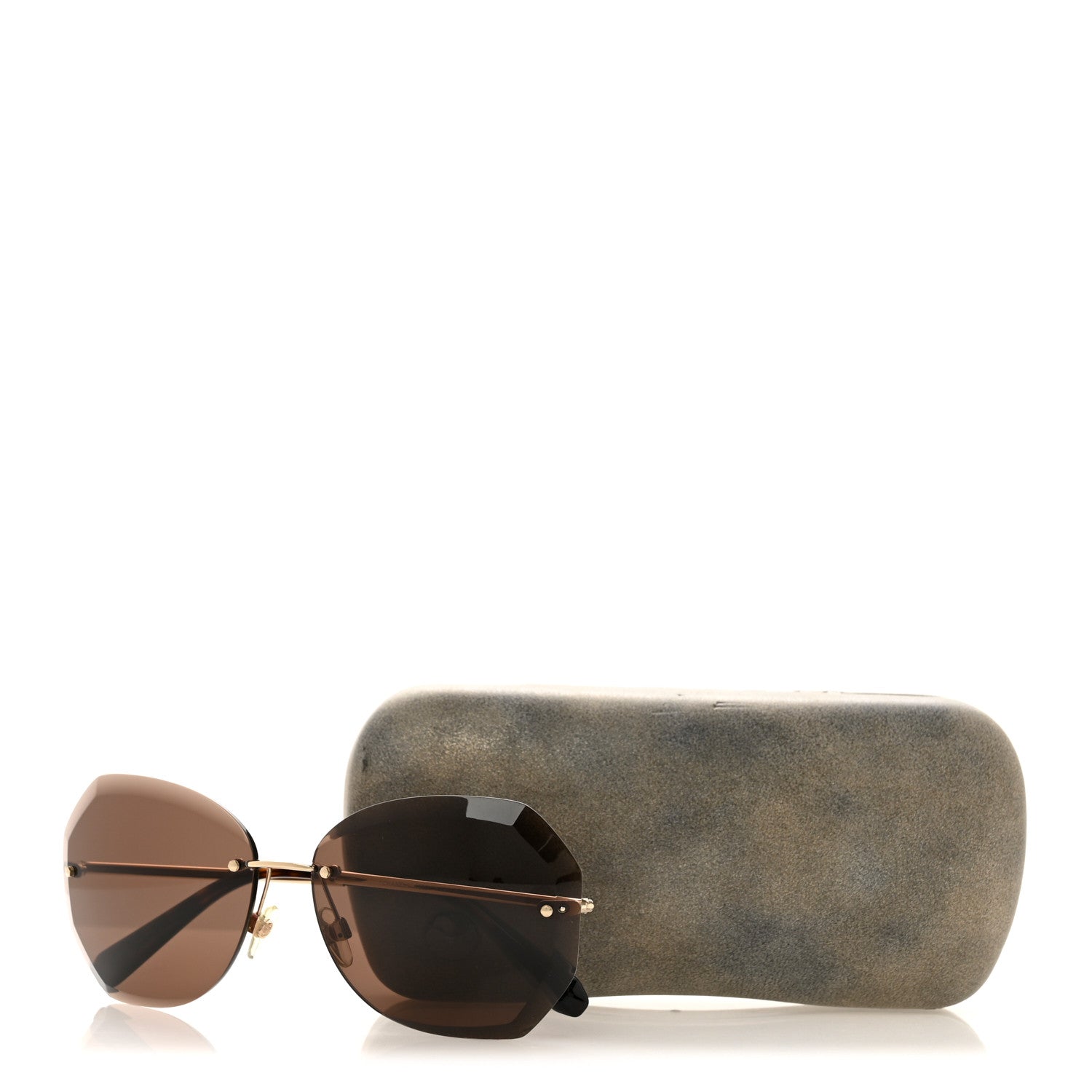 Chanel Metal Spring Round Sunglasses 4220 Gold Brown 8 of 8
