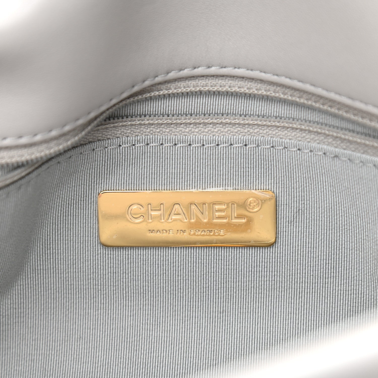 Chanel Lambskin Quilted Large Chanel 19 Flap Grey 6 of 9