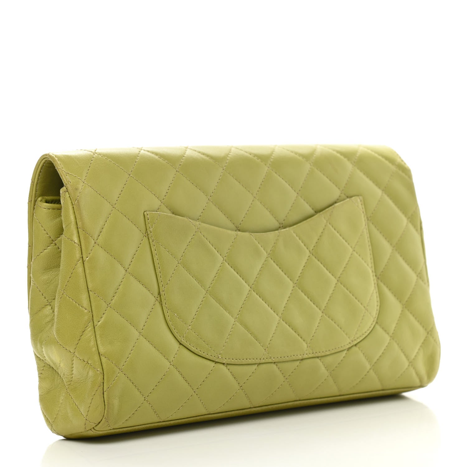Chanel Lambskin Quilted Flap Clutch Light Green 4 of 11