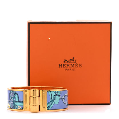 Hermes Enamel Printed Charniere Wide Hinged Bracelet S 11 of 11
