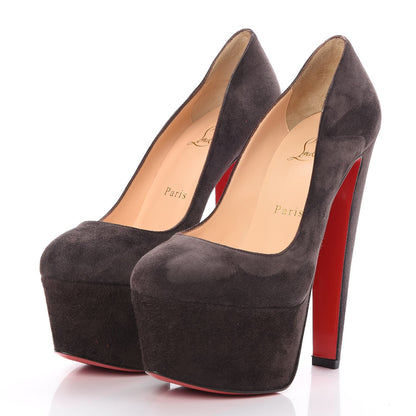 Christian Louboutin Suede Alta Vicky 160 Pumps 38.5 Chocolate 3 of 8