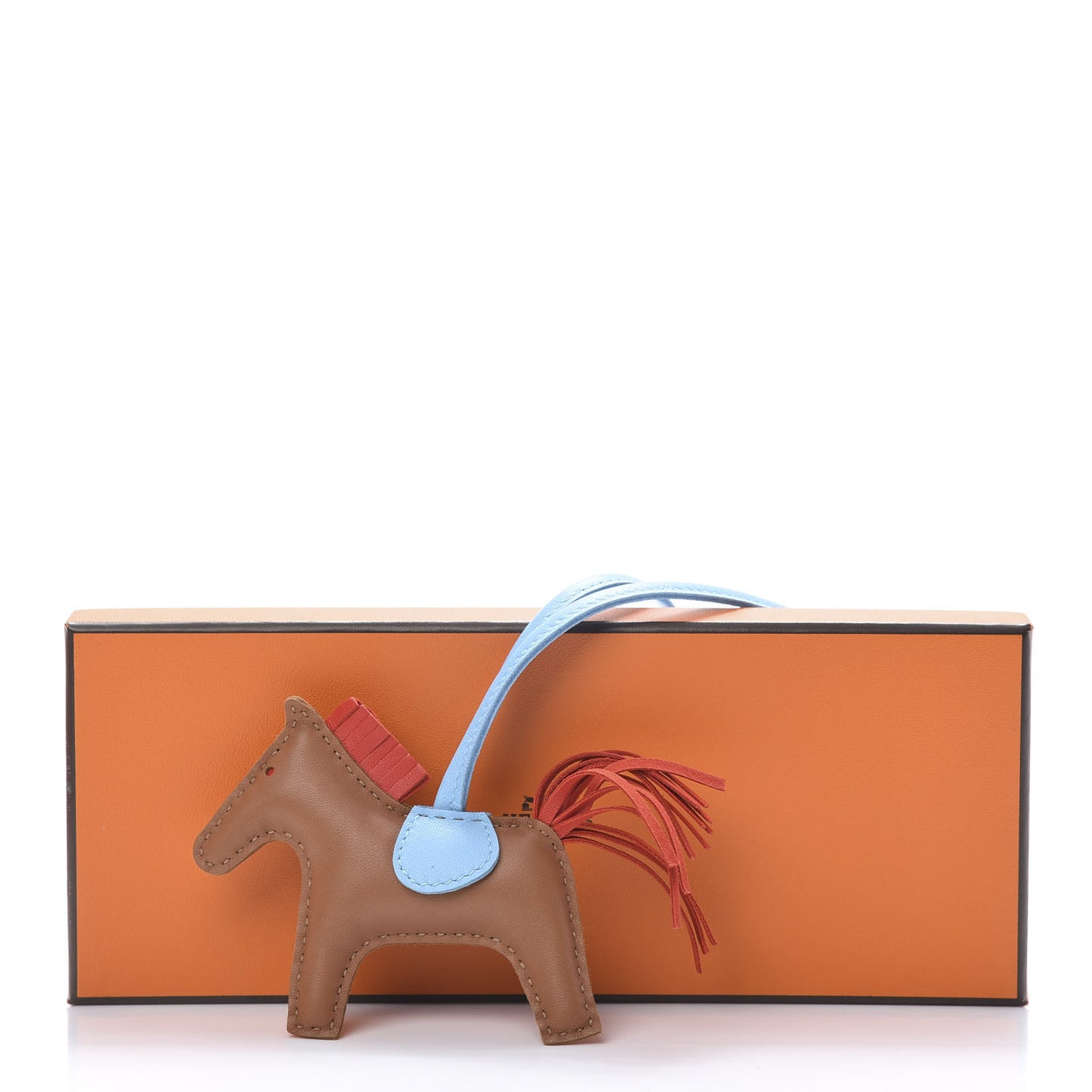 Milo Lambskin Grigri Rodeo Horse Bag Charm PM Gold Rouge Indien Celeste