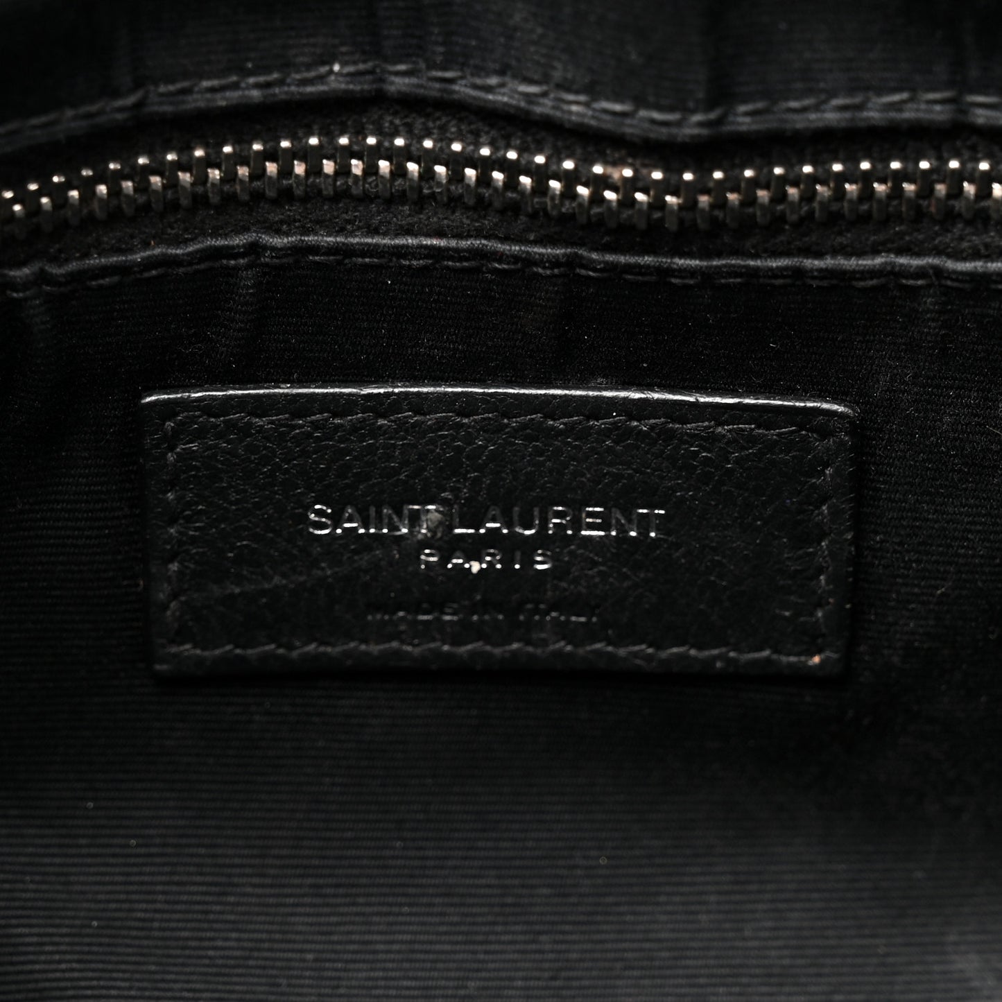 Grain de Poudre Calfskin Y Quilted Monogram Medium Loulou Chain Satchel Black
