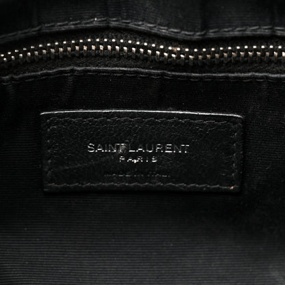 Saint Laurent Grain de Poudre Calfskin Y Quilted Monogram Medium Loulou Chain Satchel Black 7 of 16