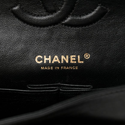 Chanel Lambskin Chevron Quilted Medium Double Flap Black 6 of 11