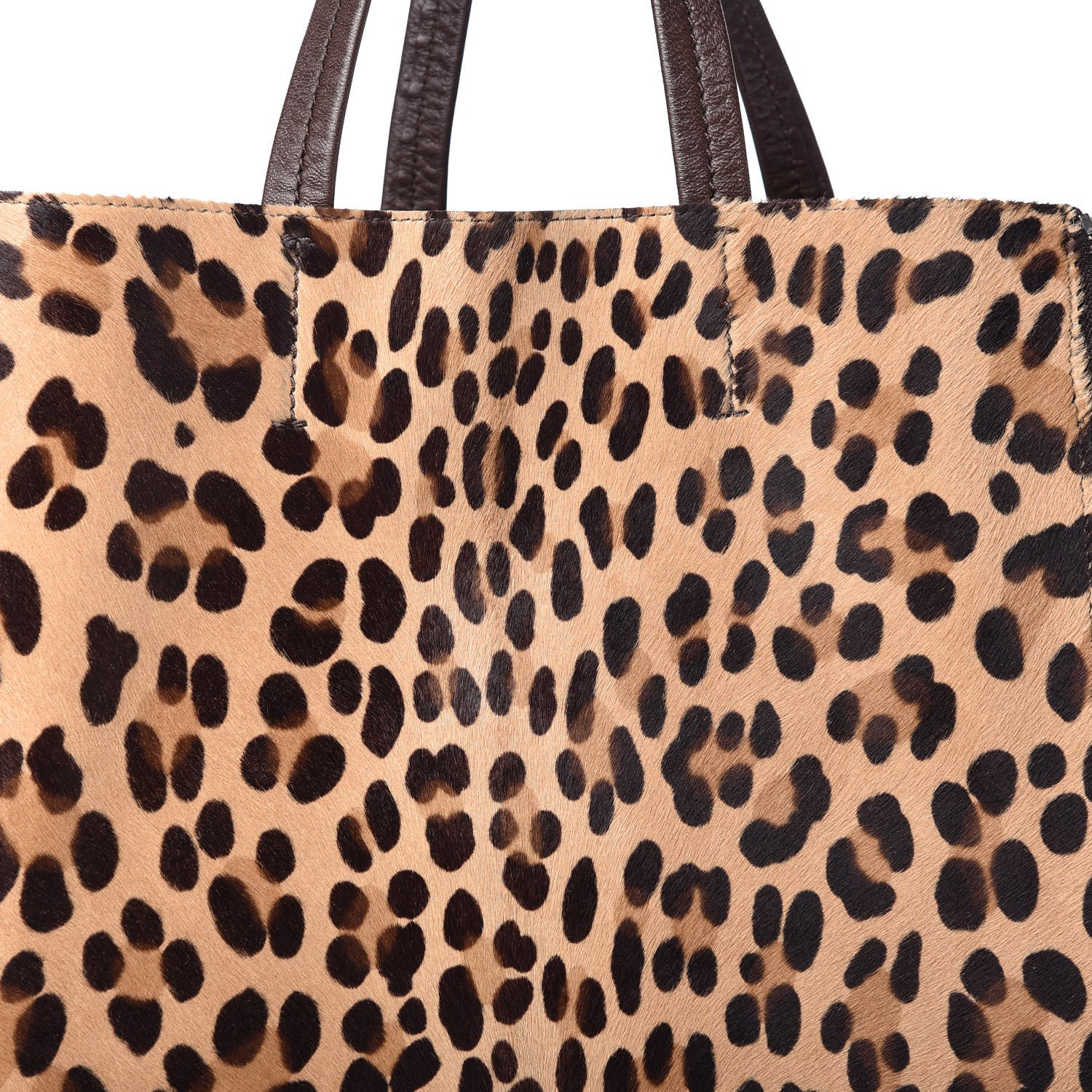Celine Calf Hair Leopard Print Vertical Zip Gusset Cabas 9 of 9