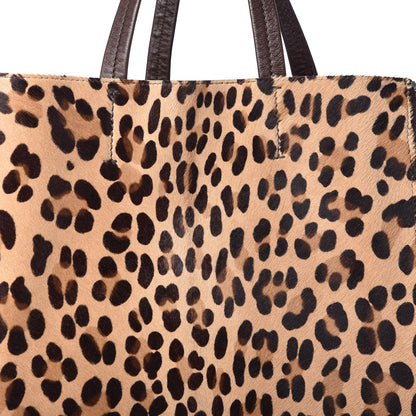 Celine Calf Hair Leopard Print Vertical Zip Gusset Cabas 9 of 9