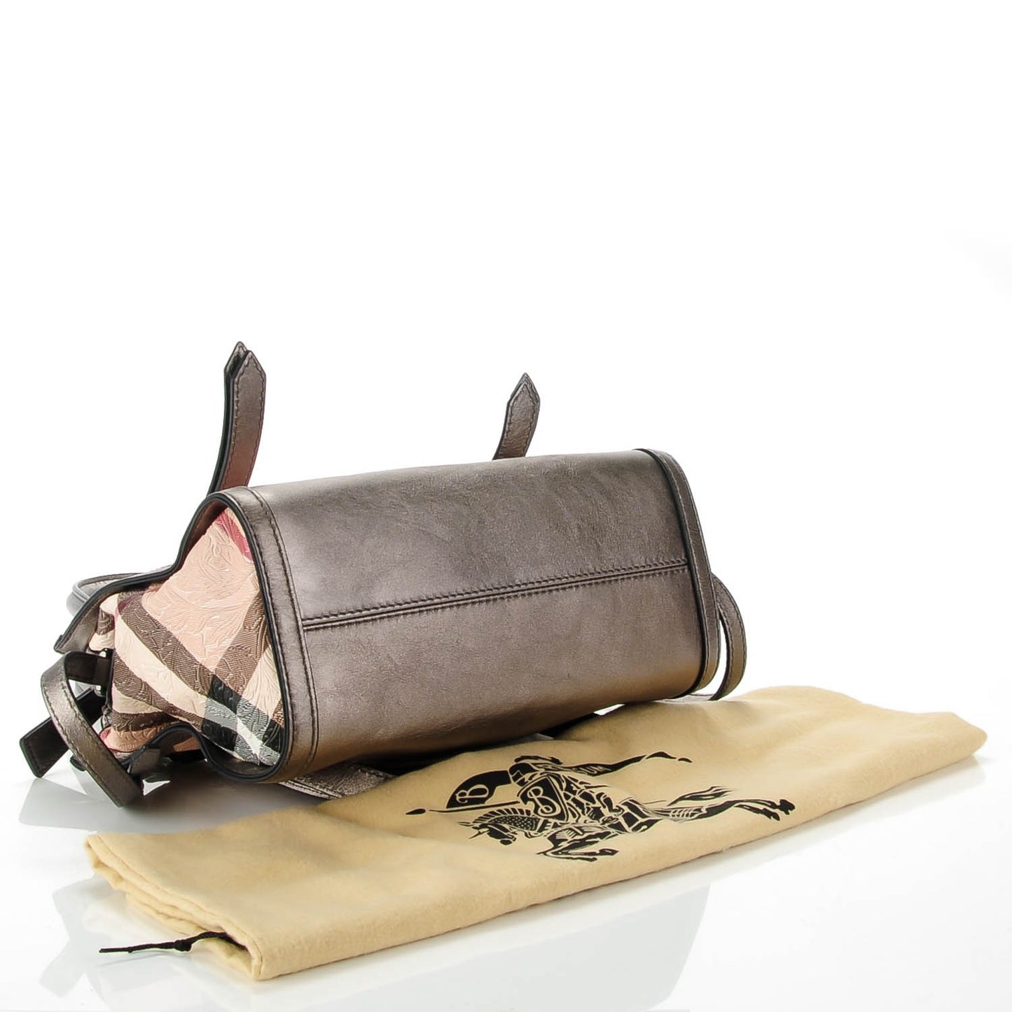 Nova Check Embossed Convertible Satchel Pewter