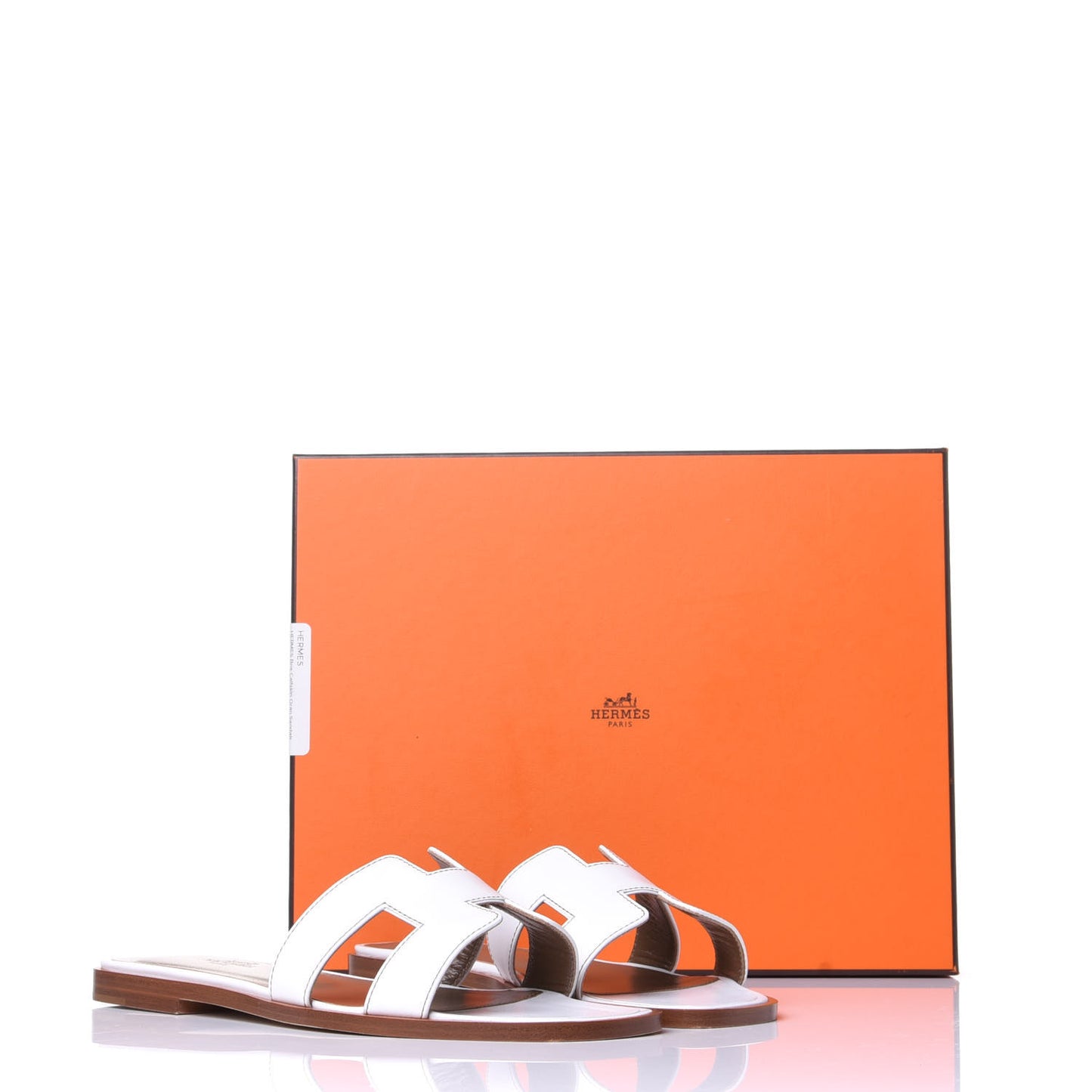 Box Calfskin Oran Sandals 36 White