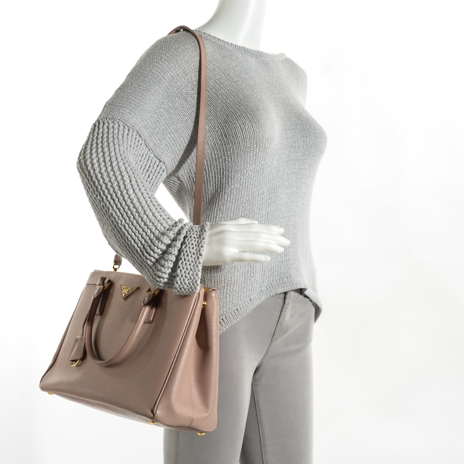 Prada Saffiano Medium Galleria Double Zip Tote Cammeo 4 of 11