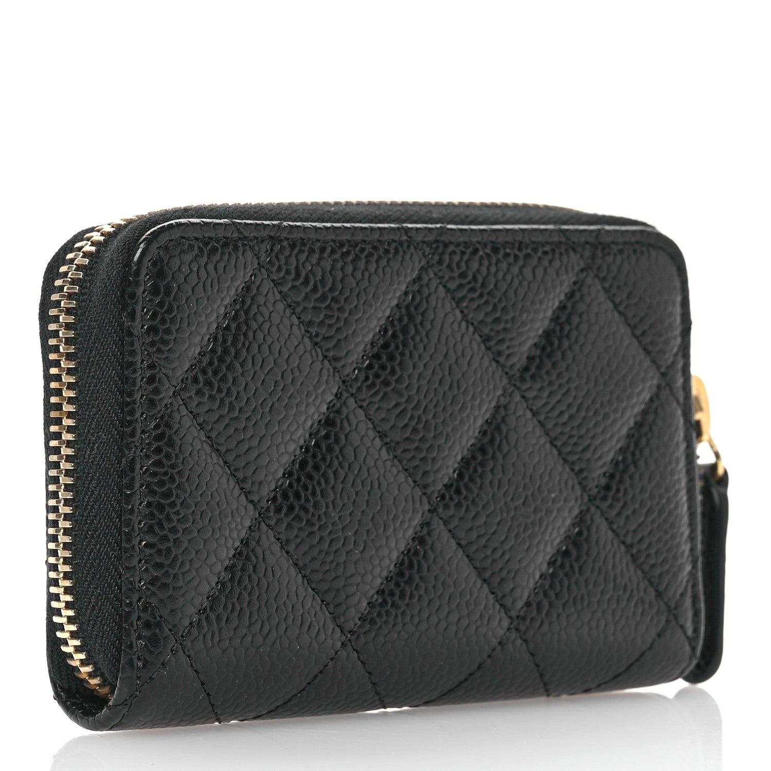 Chanel Caviar Quilted Zip Coin Purse Black 3 of 8