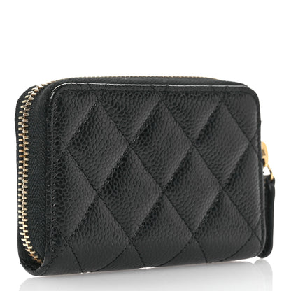 Chanel Caviar Quilted Zip Coin Purse Black 3 of 8