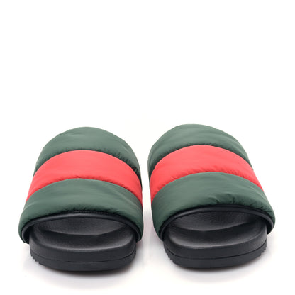 Gucci Nylon Web Womens Slide Sandals 39 Black Green Red 2 of 9