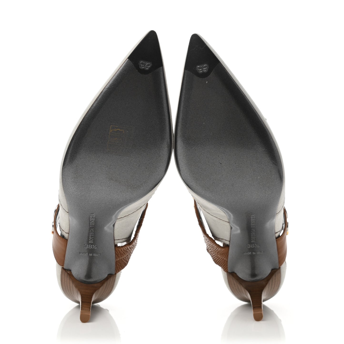 Suede Jeweled Runway Mary Jane Pumps 38.5 Mist Camello