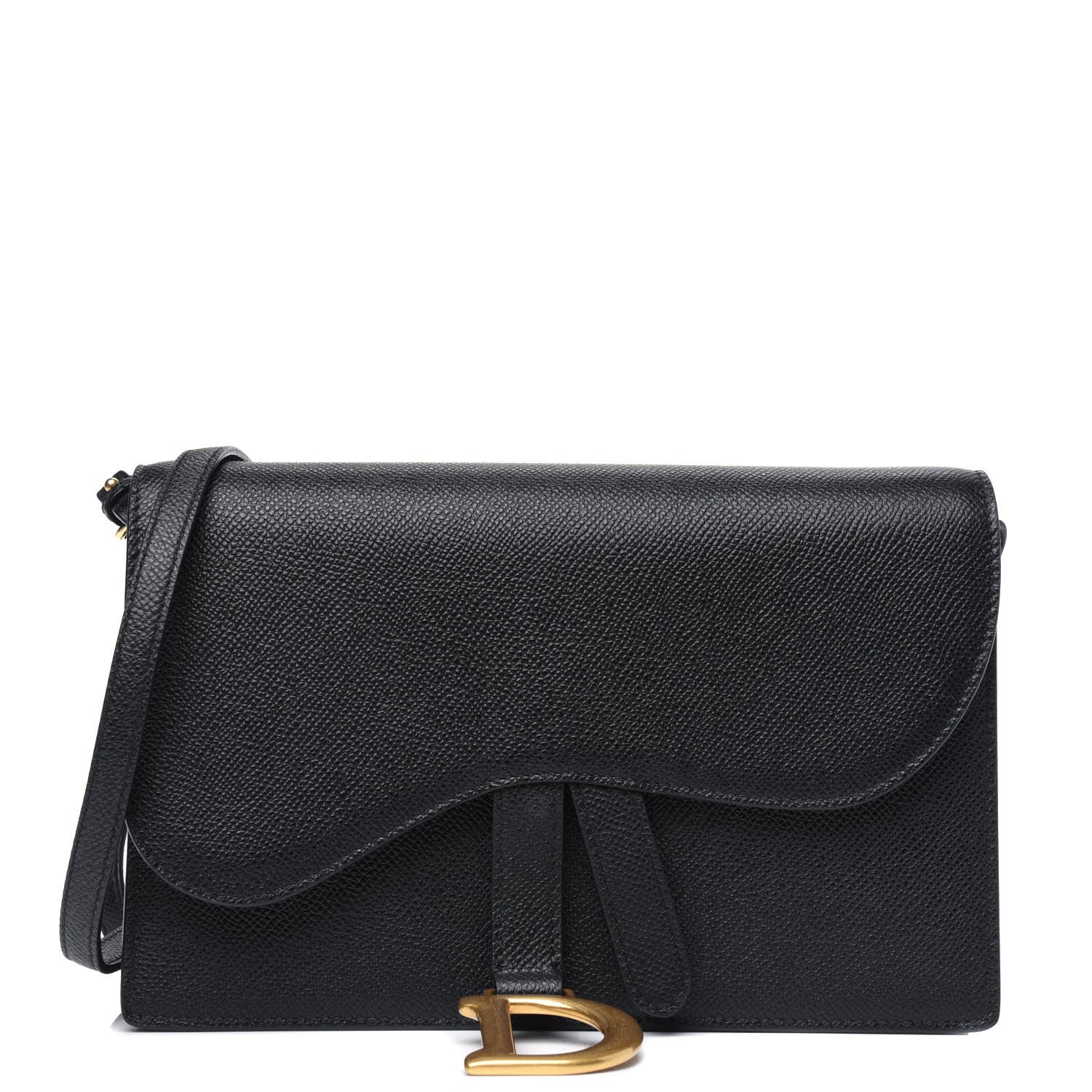 Christian Dior Grained Calfskin Saddle Pouch Black 1 of 4
